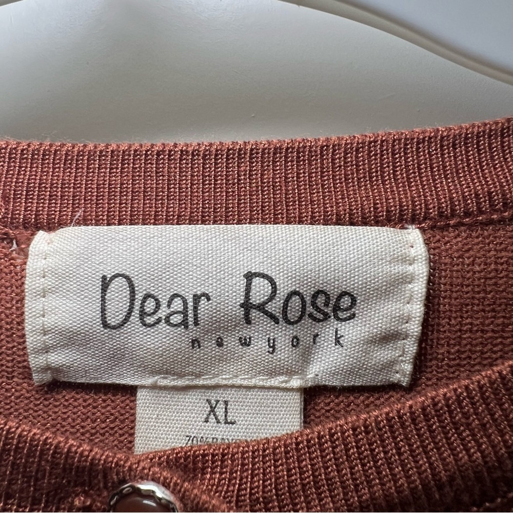 Brown Cardigan Sweater Women’s Size XLarge By Dear Rose With Imperfections Read - Picture 3 of 11